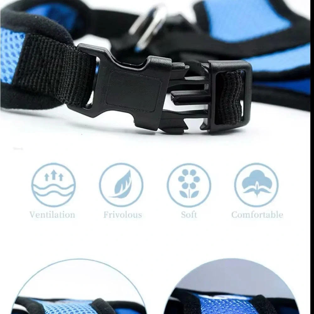 Comfort Mesh Dog Harness with Leash - Red